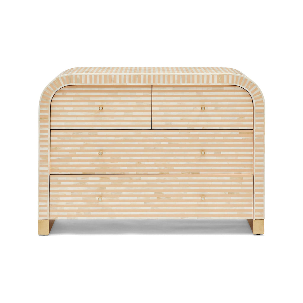Lucaro Bone Inlay 4-Drawer Almond