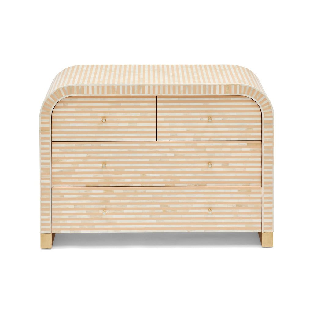 Lucaro Bone Inlay 4-Drawer Almond