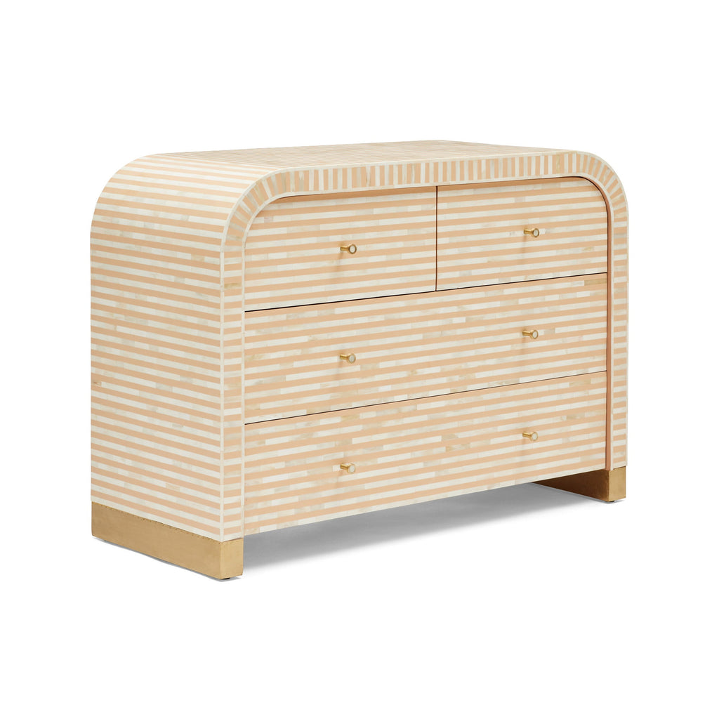 Lucaro Bone Inlay 4-Drawer Almond