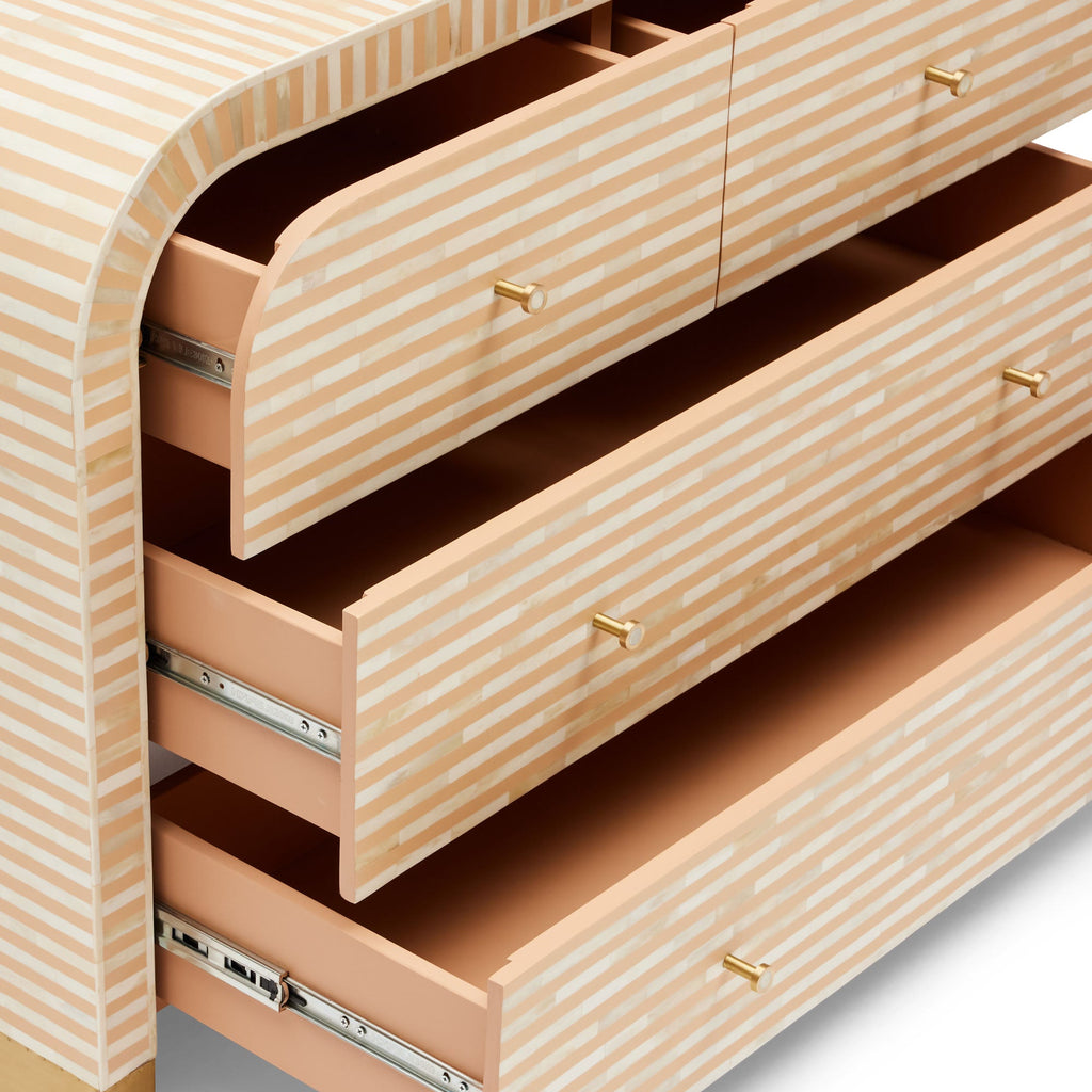 Lucaro Bone Inlay 4-Drawer Almond