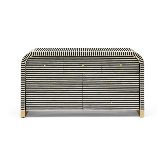 Lucaro Bone Inlay 7-Drawer Black