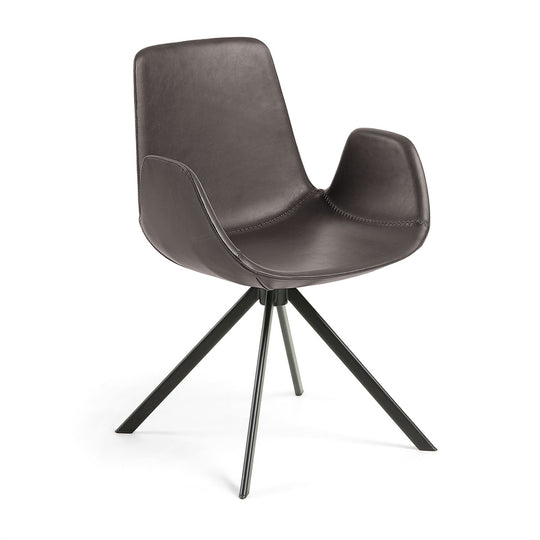 Yamir Chair - Brown Leather