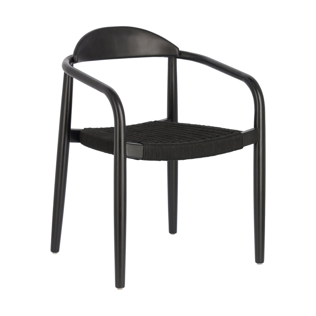 Modern black wood dining chair