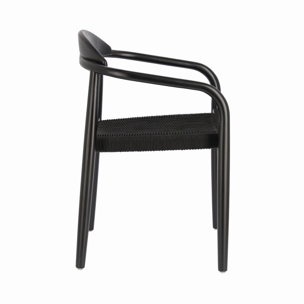 Modern black wood dining chair