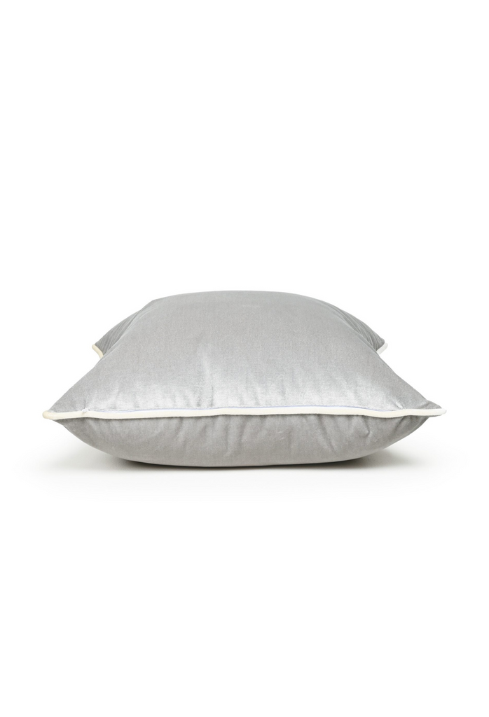 Gilda Cushion Pebble Grey - White Piping