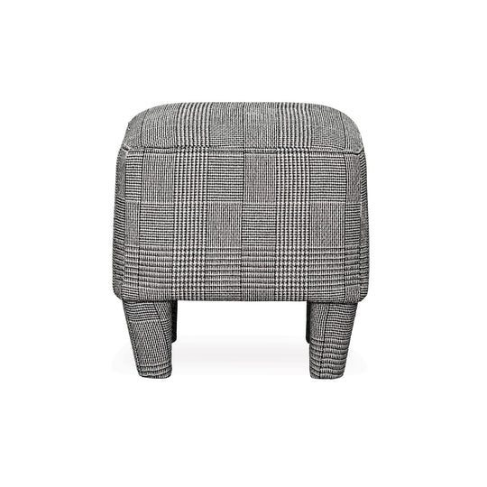 Eliza Ottoman – Duke Tweed Black – Upholstered Leg