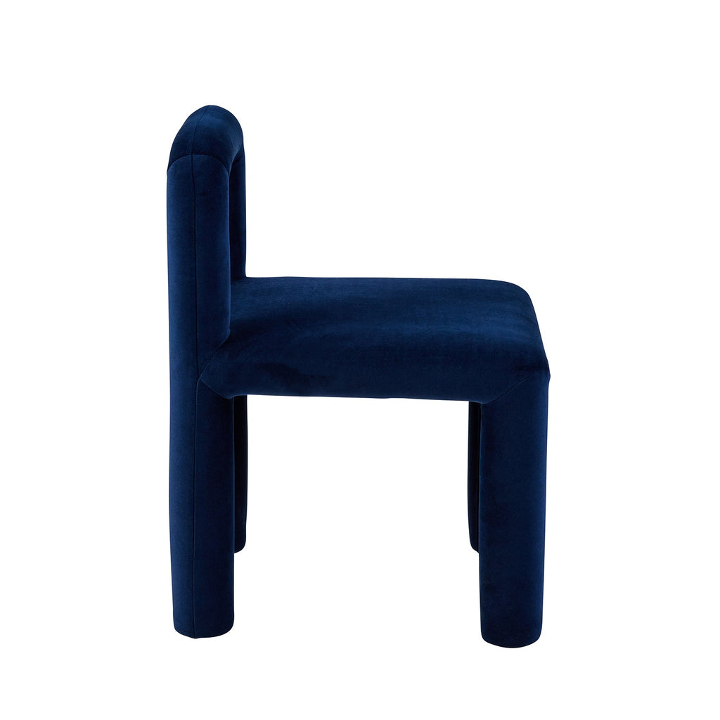 Navy velvet minimalist modern dining chair