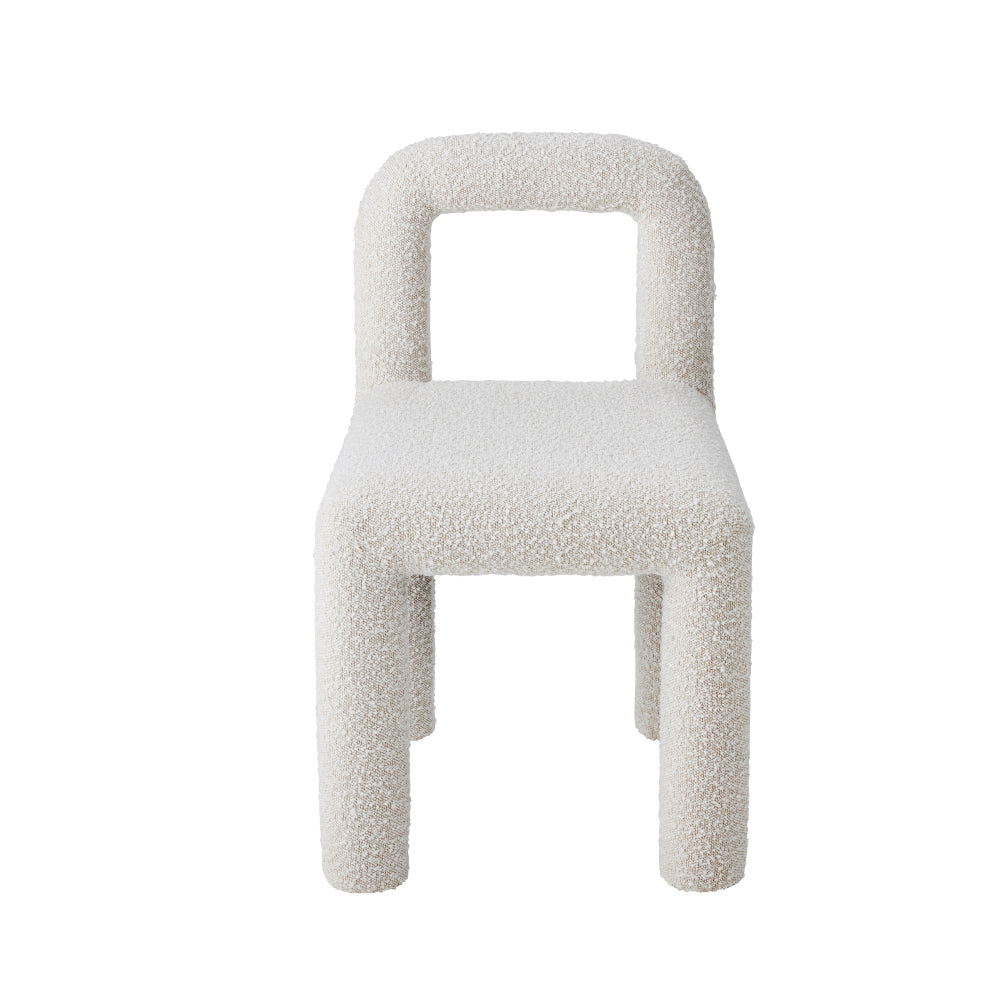 Cream Boucle Minimalist dinig chair