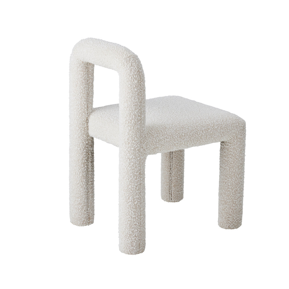 Cream Boucle Minimalist dinig chair