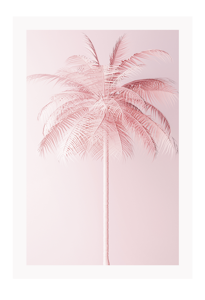 Photography natural print bright pastel pink palm tree portrait girly