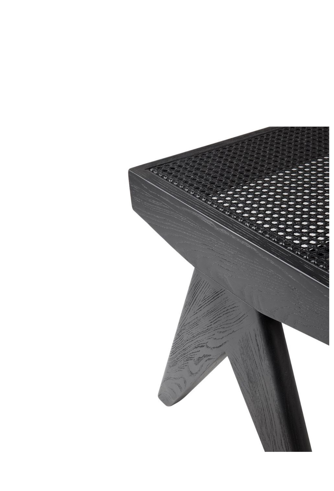 Black online rattan ottoman