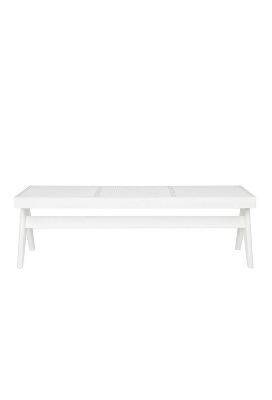 Cuba Rattan Bench Ottoman - White (Sale)