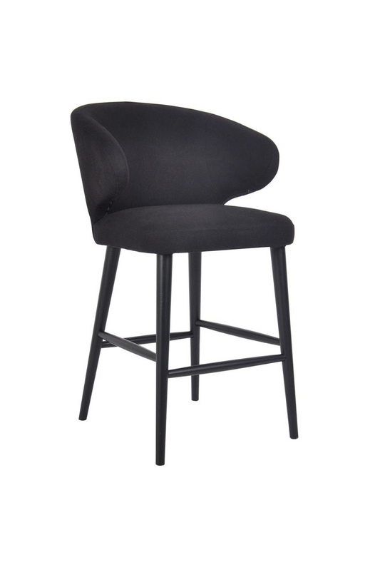 Holly Kitchen Stool - Black Linen