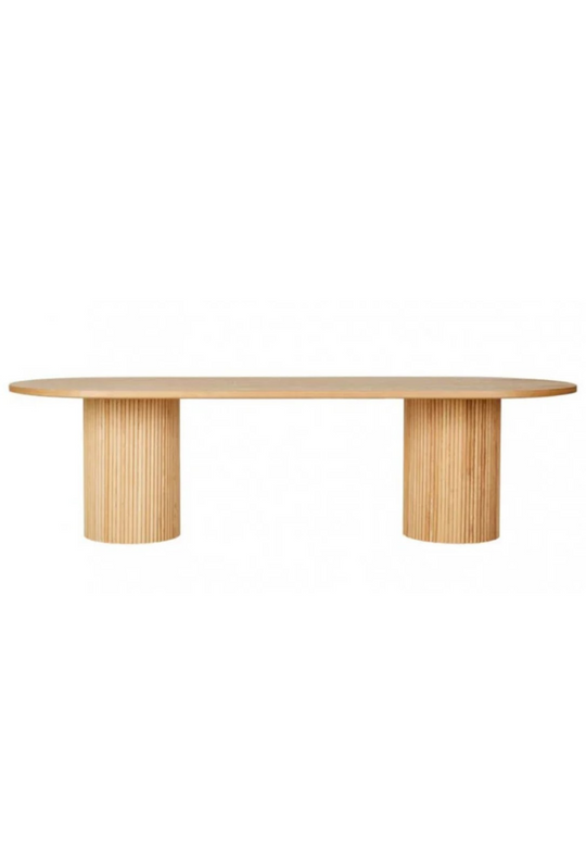 Berlin Ripple Oval Dining Table - Natural Ash