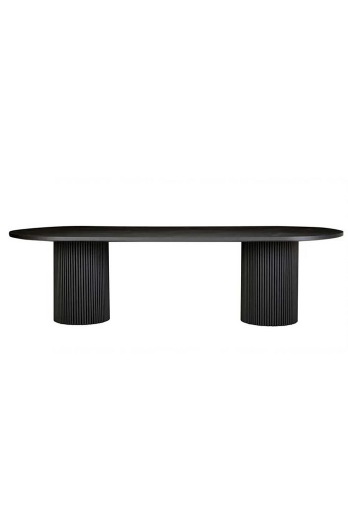 Ripple black oval dining table