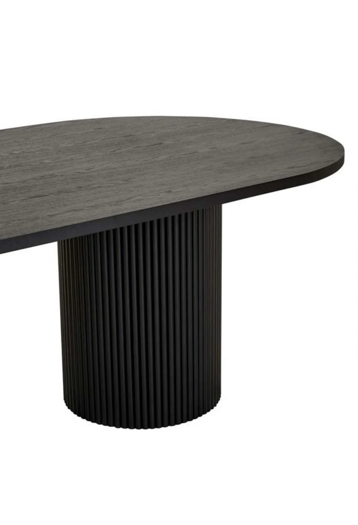 Ripple black oval dining table