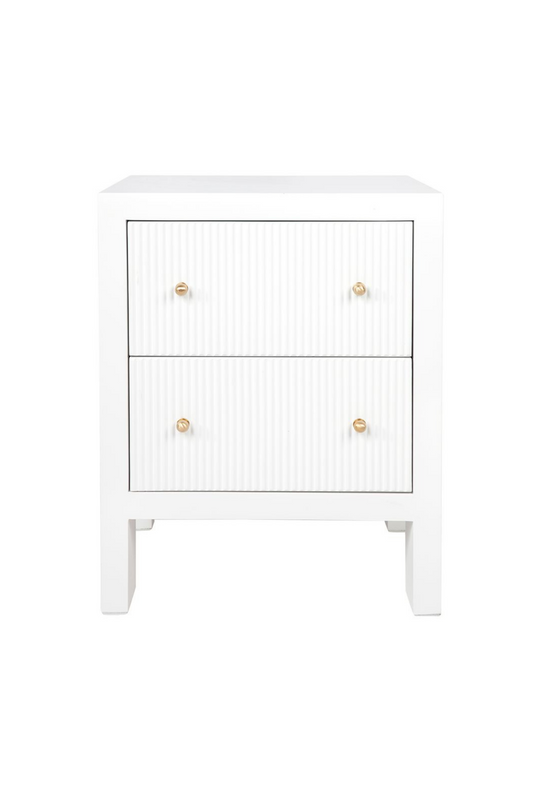 Amelia Bedside Table - White