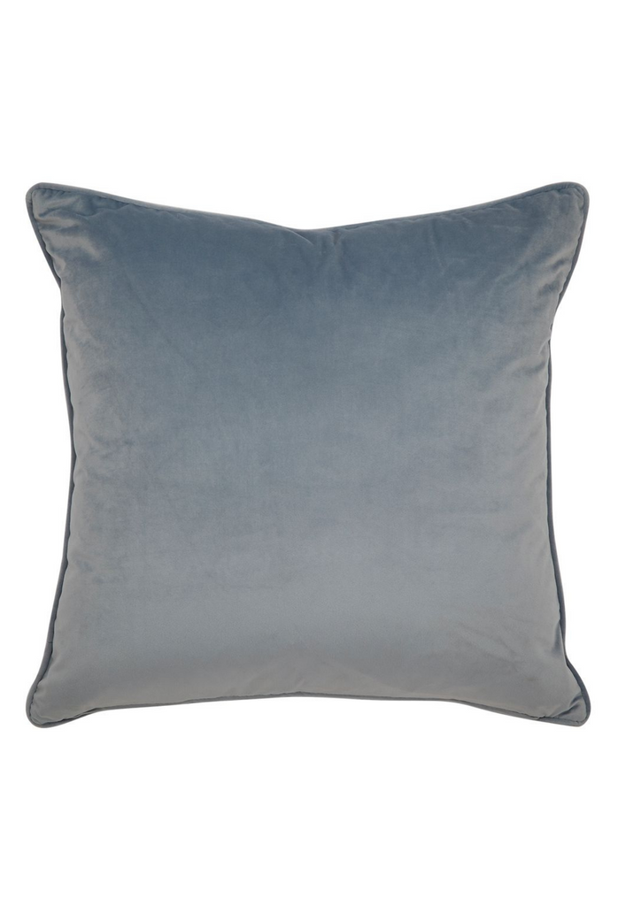 Sandy Square Feather Cushion  - Dove Grey Velvet