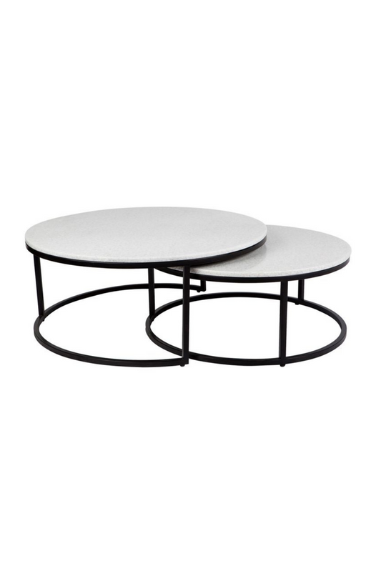 Char Stone Nesting Coffee Table - Black