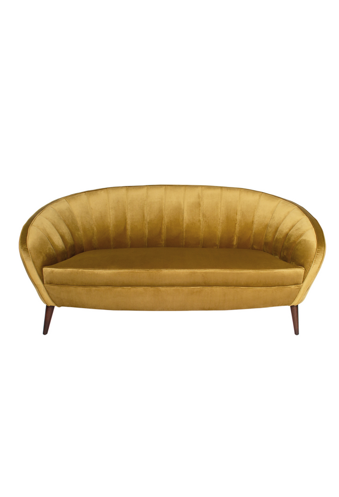 Honeycomb velvet curved sofa