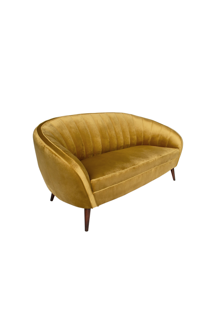 Honeycomb velvet curved sofa