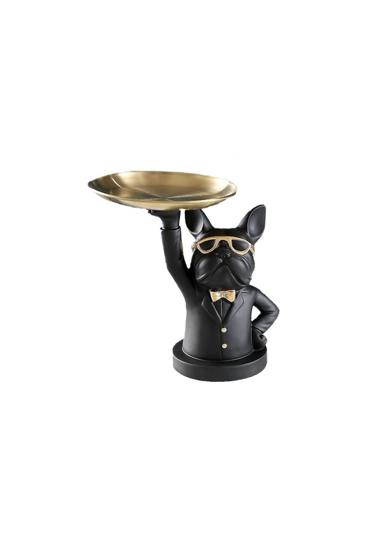 Bulldog Round Tray - Black (Sale)