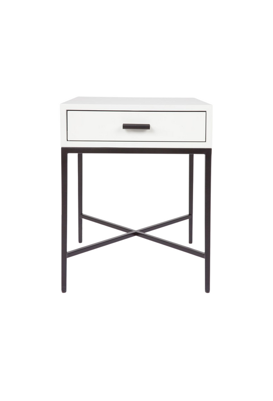 Nessi Bedside Table White