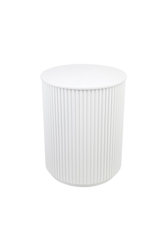 Naomi Round Side Table - White