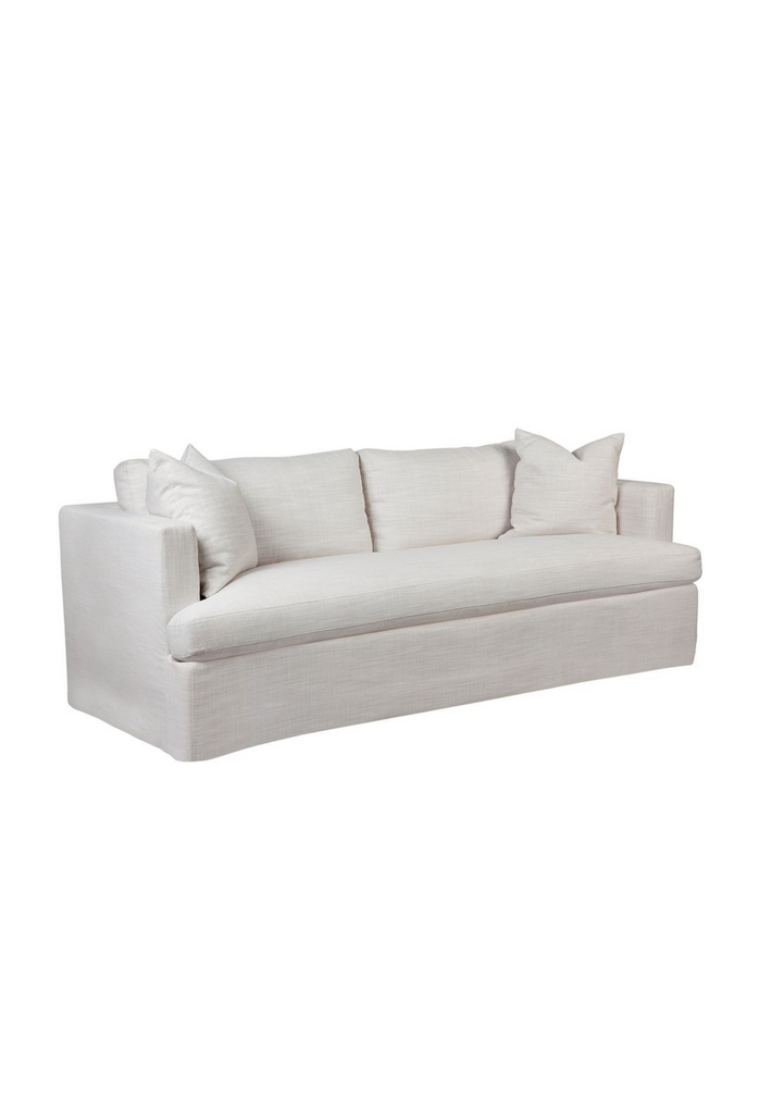 Simple off white linen slip cover 3 seater sofa