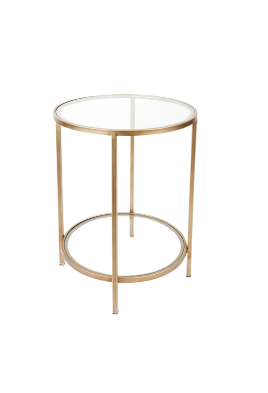 Gory Glass Side Table Antique Gold