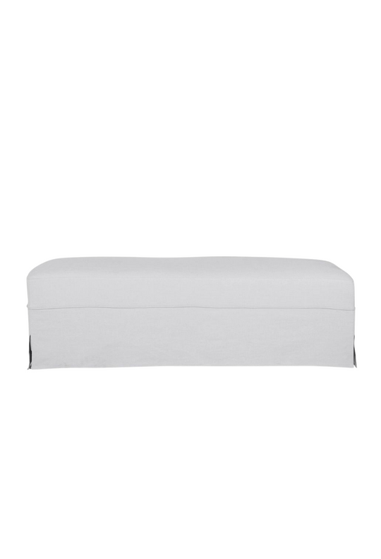 Birdie Slip Cover Bench Ottoman - Cool Grey Linen (Sale)