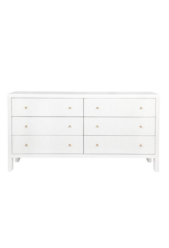 Bella 6 Drawer Chest - White