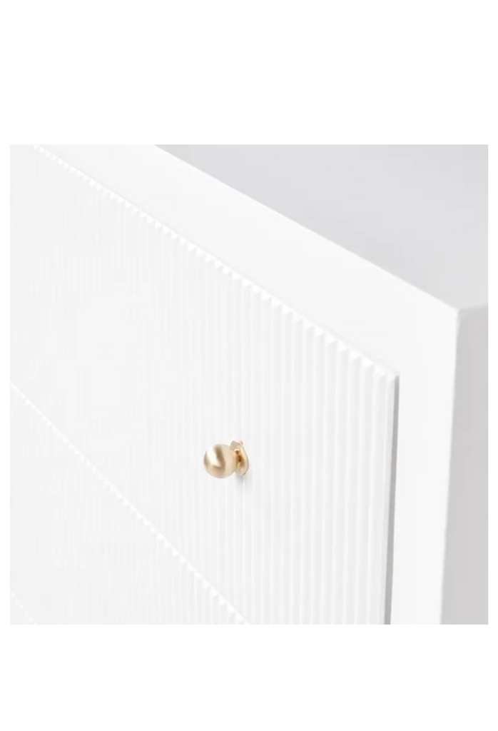 White 6 drawer chest wioth gold handles