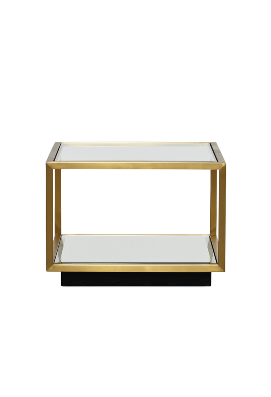 Mia Glass Side Table - Gold
