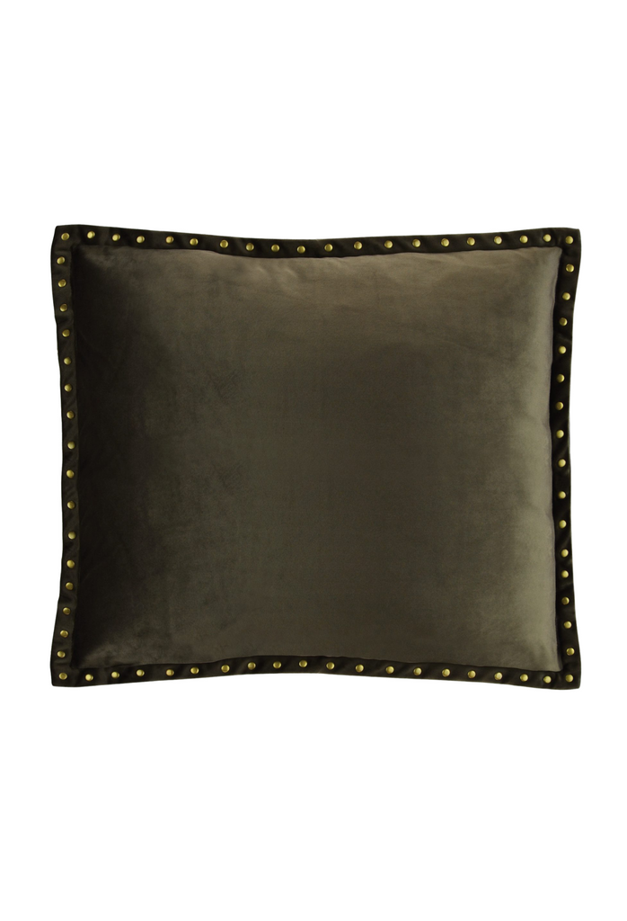 Semplice studded Cushion - Charcoal Brown
