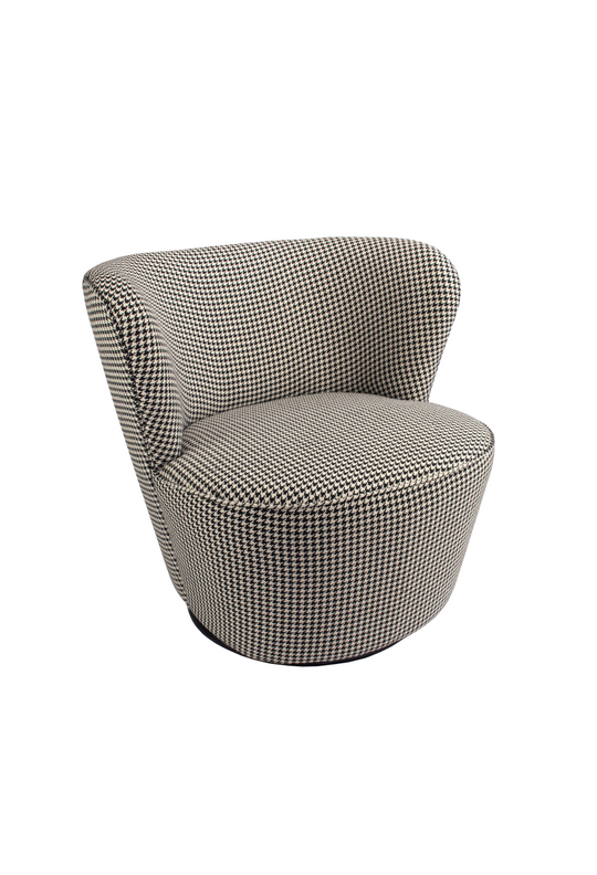 Coco Swivel Chair - Houndstooth