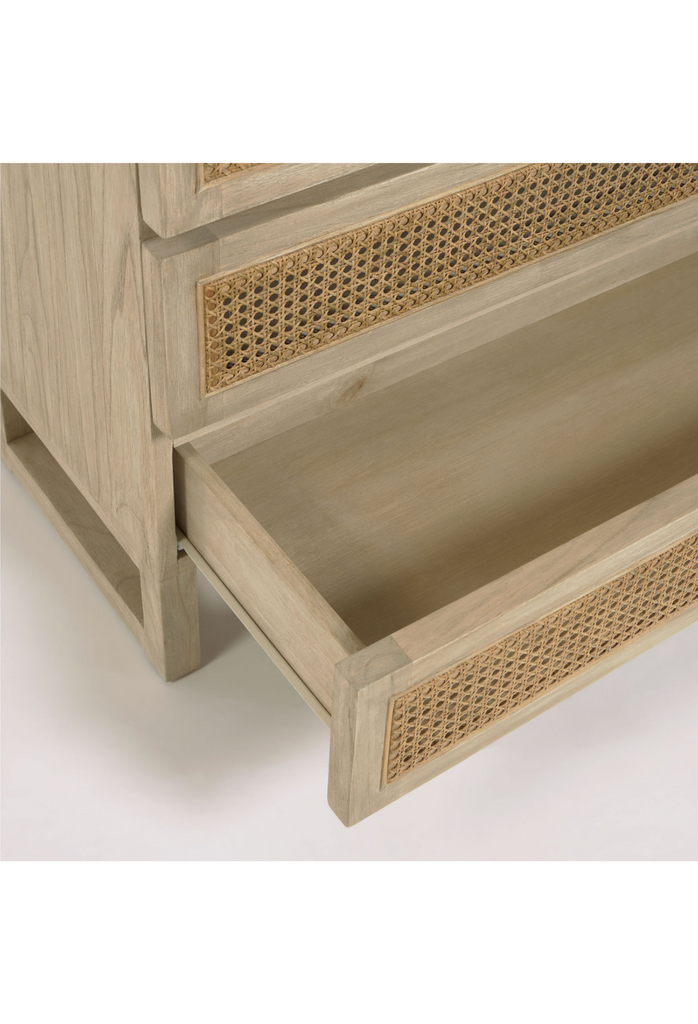 Solid natural wood 4 drawer chest