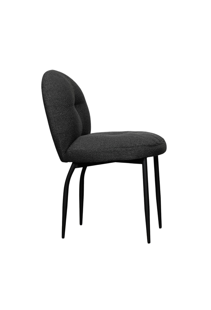 Rounded back dining chair in charcoal colour