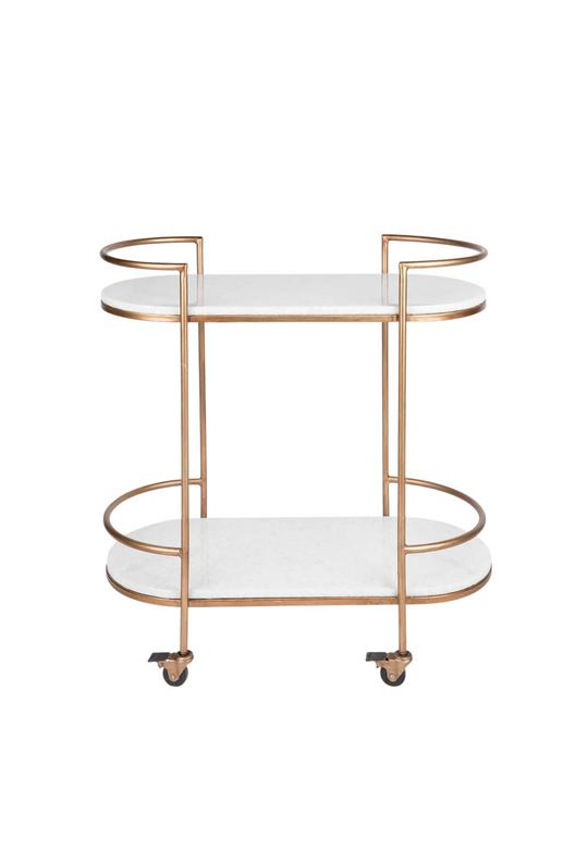 Suffolk Bar Cart - Antique Gold