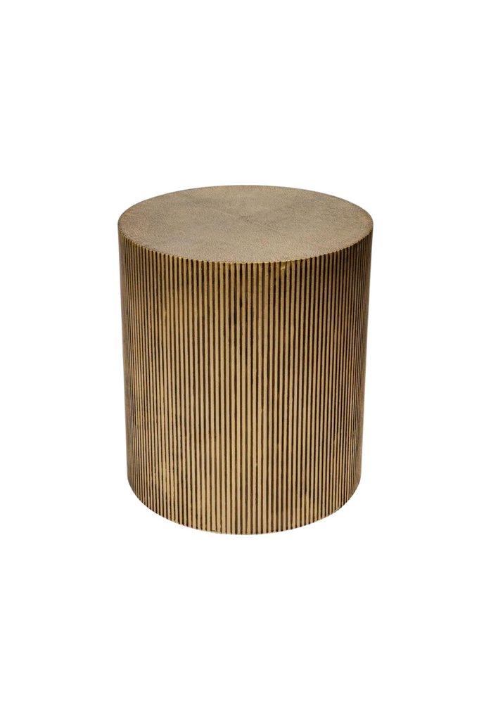 Chic round brass finish side table /stool