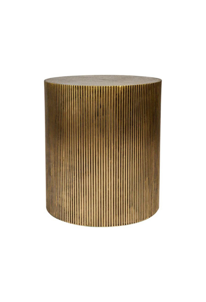 Chic round brass finish side table /stool