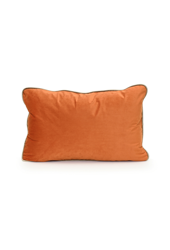 Coco Piped Cushion - Burnt Orange & Gold