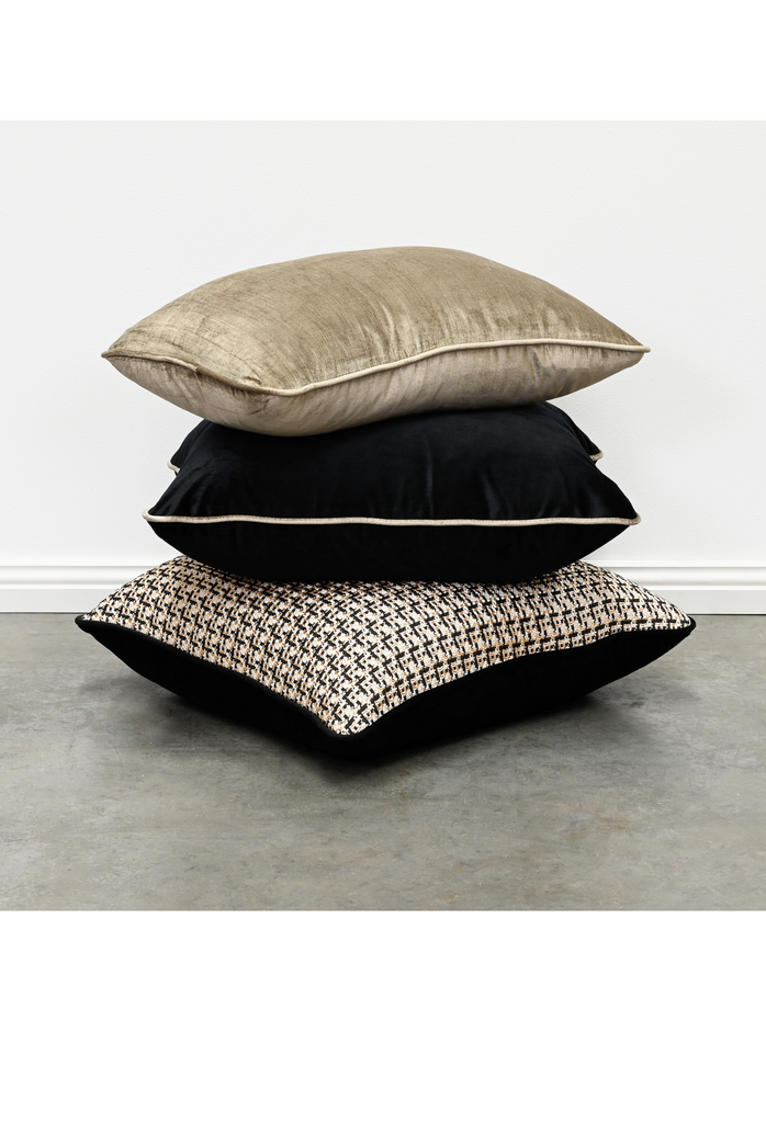 Coco Piped Cushion Black & Gold