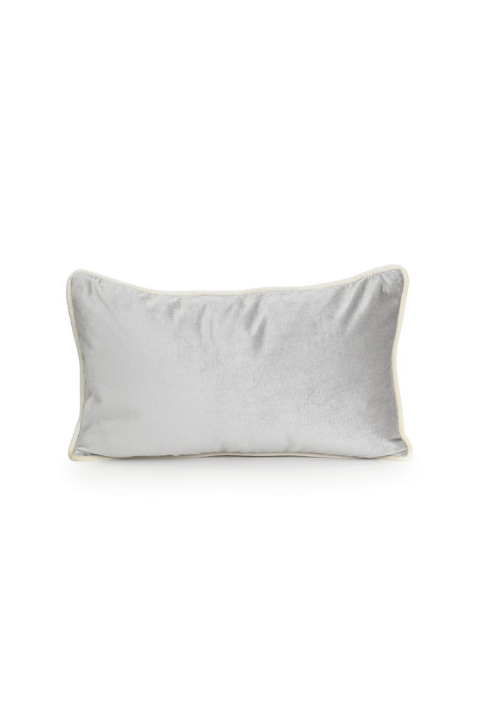 Gilda Cushion Pebble Grey - White Piping