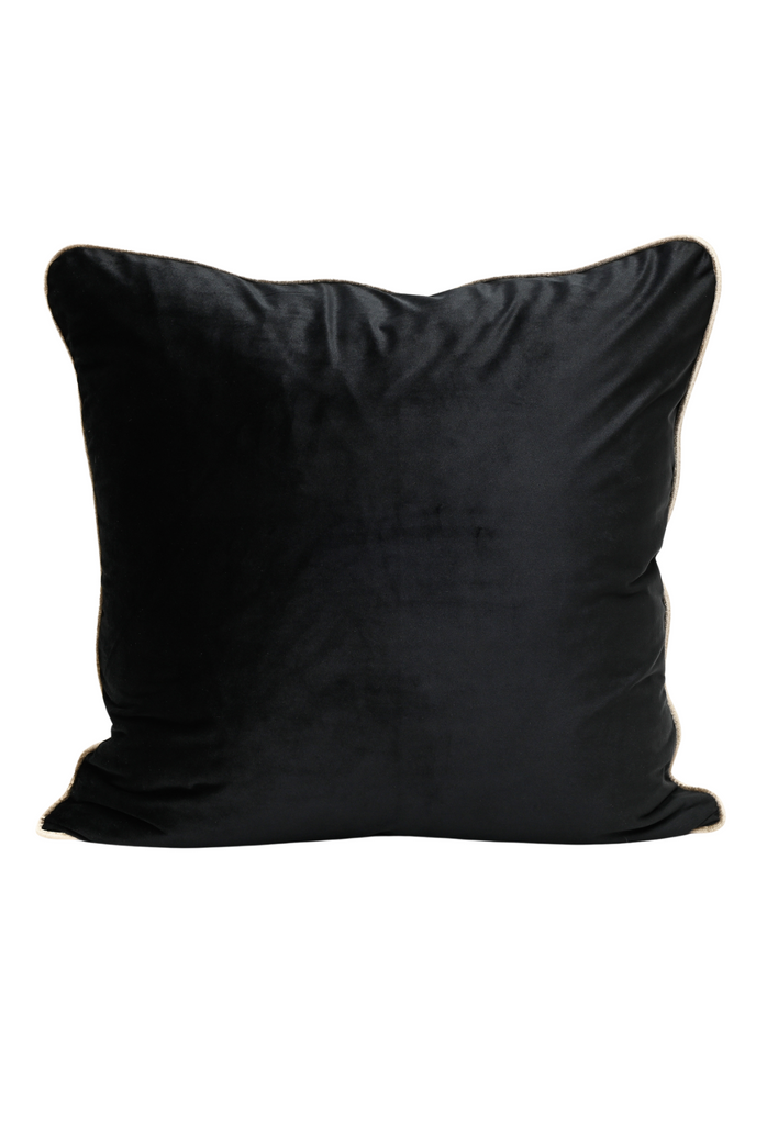 Coco Piped Cushion Black & Gold
