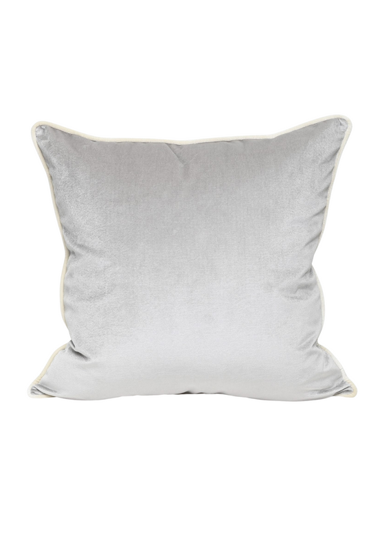 Gilda Cushion Pebble Grey - White Piping