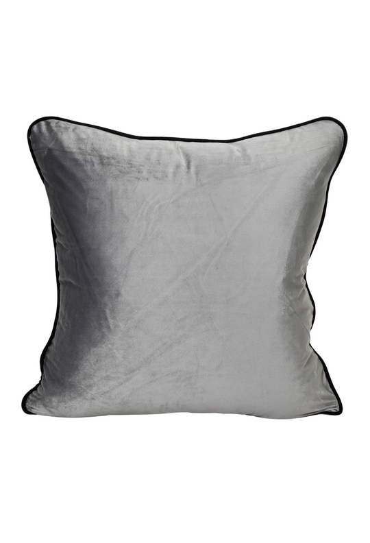 Coco Piped Cushion Charcoal (Black Piping)