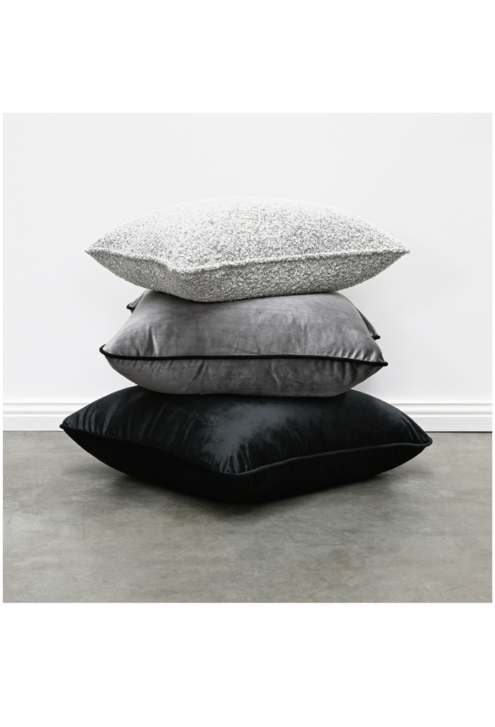 Coco Piped Cushion Charcoal (Black Piping)