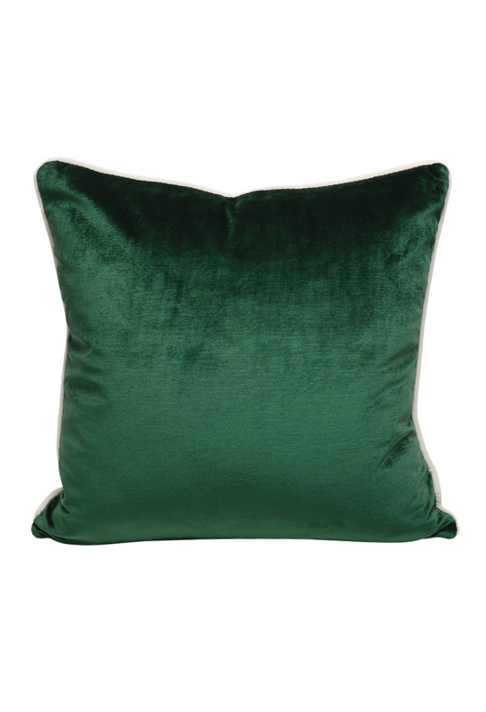 Gilda Cushion Ivy Green - White Piping