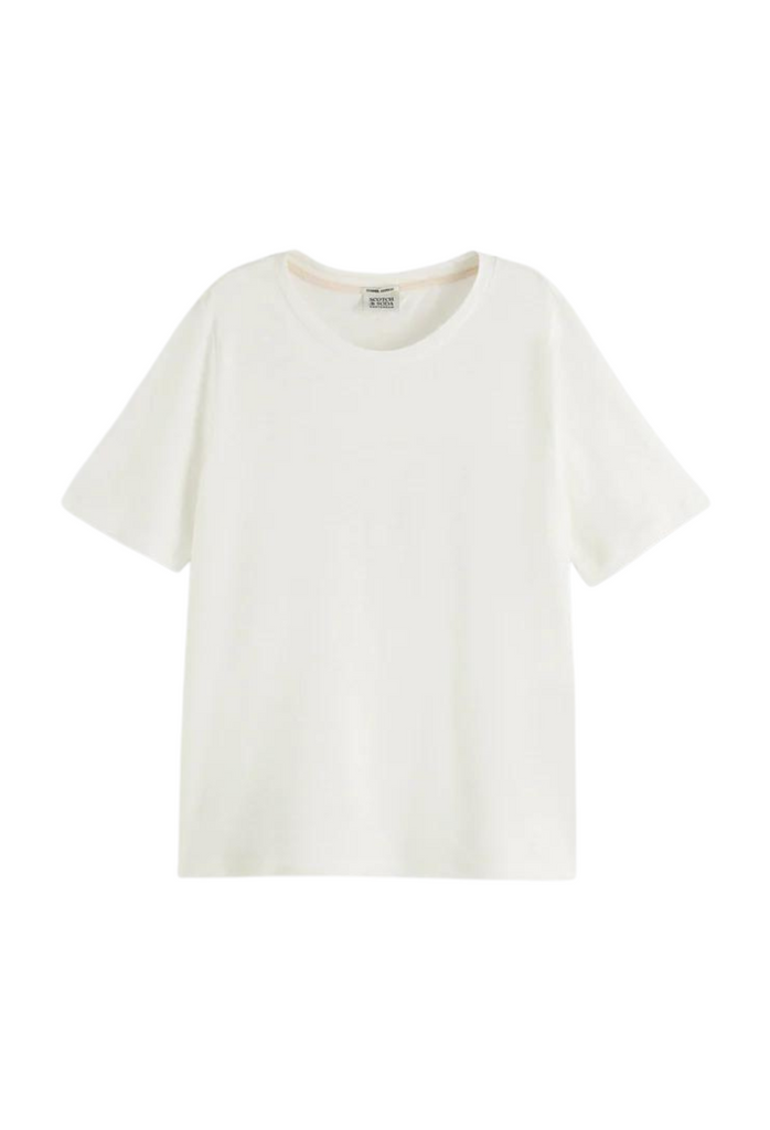 Linen crew-neck T-shirt - Off White